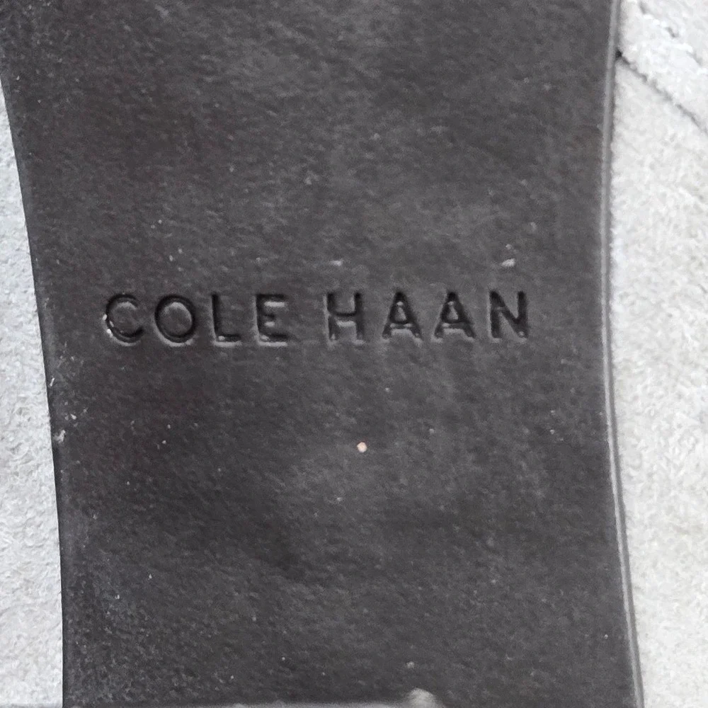 Cole Haan Gray Suede Block Heel Ankle Boots Women's‎ Size 7.5 B
